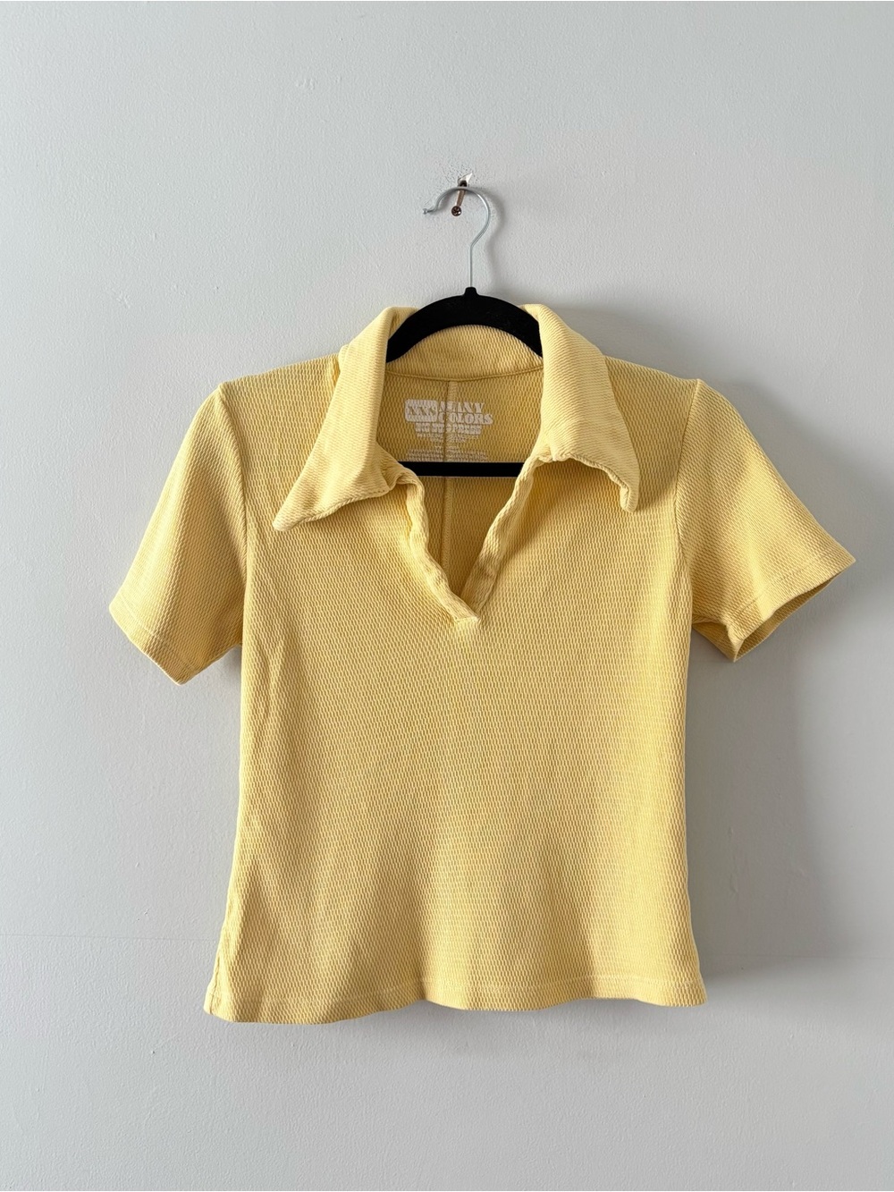 Big Bud Press Short Sleeve Fisherman Polo Shirt Collar Boxy Fit Yellow